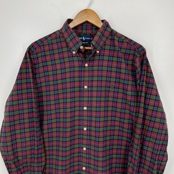 Polo Ralph Lauren Long Sleeve Button Shirt Men's L Multicolor Plaid Print Classi - Picture 2 of 9